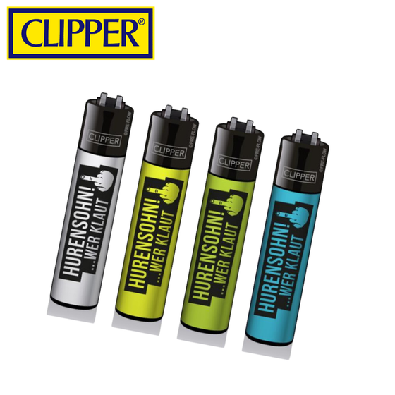 Feuerzeug, CLIPPER®, Hurensohn, Blau