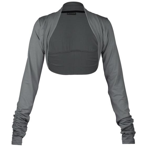 goldmarie Yoga Bolero Jacke Short LOVE IS MY SUPERPOWER - grau meliert
