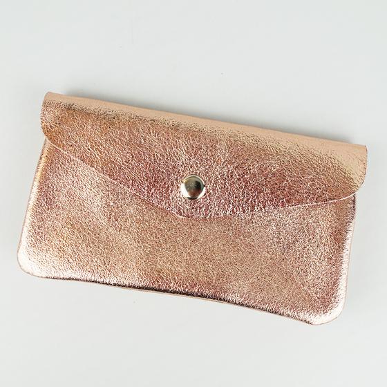 goldmarie Britt-Portemonnaie LOVE IS MY SUPERPOWER Lila Label - Leder rosegold - 15x9cm