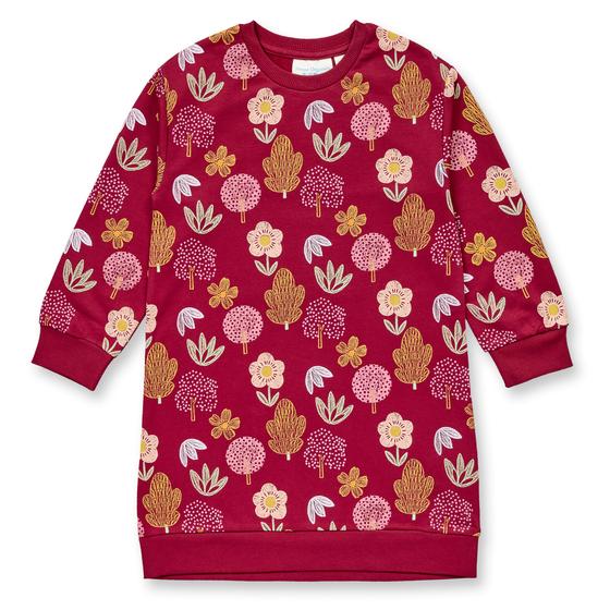 Sweatkleid "JOLA", angeraut, Biobaumwolle, GOTS-zertifiziert, wine red