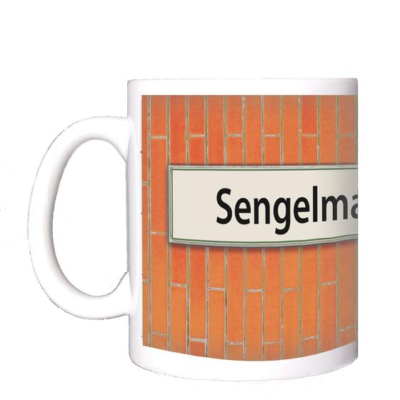 U-Bahn Kaffeebecher Kaffeepott U-Bahnhof Tasse Sengelmannstrasse Linie U1 von tom bäcker Geschenkidee Hamburg Alsterdorf