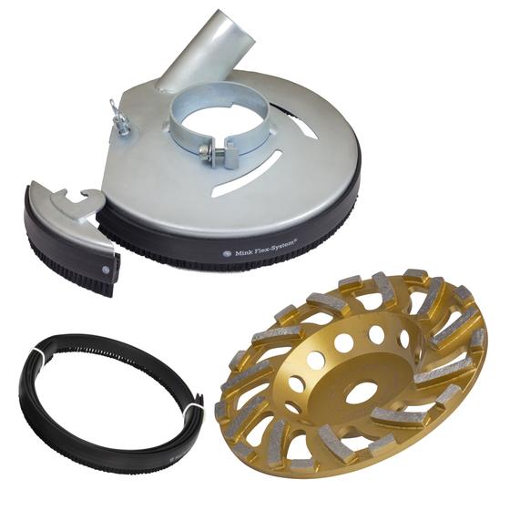 Metall Absaughaube passend zu Makita Winkelschleifer 230 mm <br> inkl. Schleifteller Premium Top