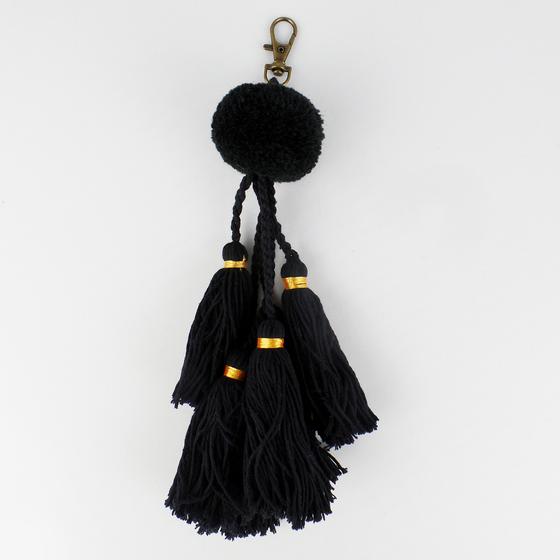 goldmarie Taschenanhänger POMPOM Fransen schwarz