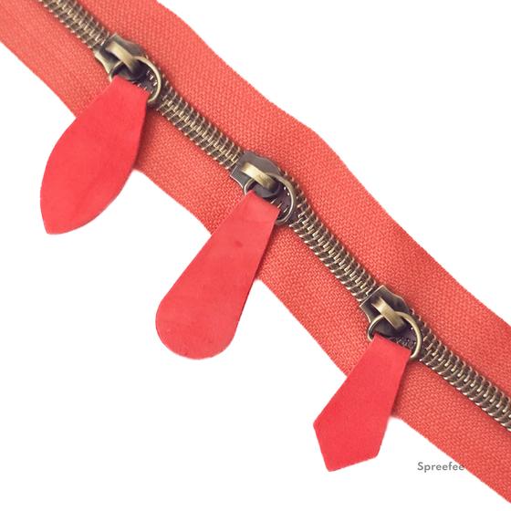 Lederzipper Lederanhänger Reißverschluss Taschen nähen