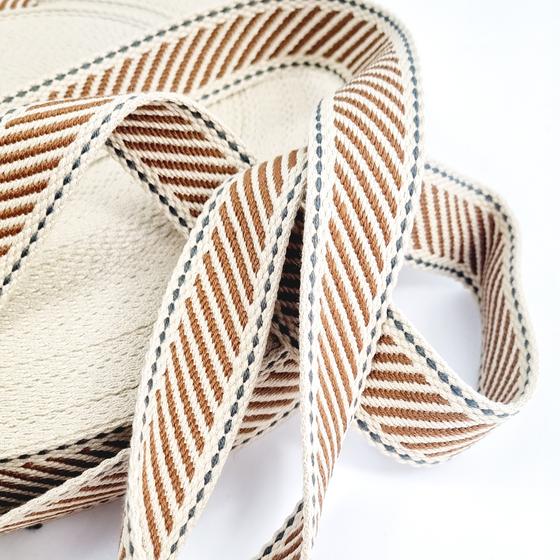 Gurtband Herringbone 32mm cognac