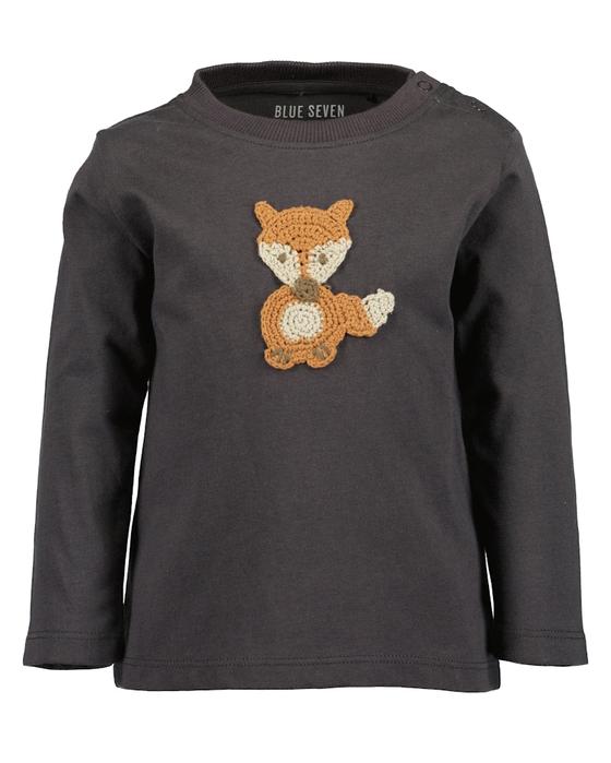 Langarmshirt "Fuchs", Baumwolle, anthrazit