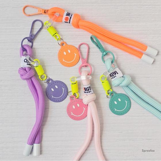 Schlüsselanhänger Bag Charm Smiley mint
