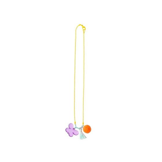 Kinderkette mit Schmetterling-Anhänger und PomPom