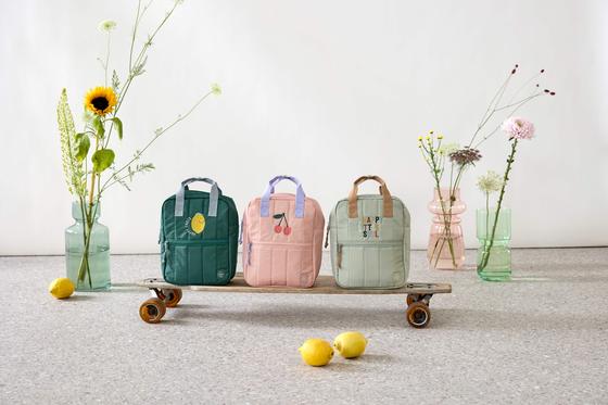 Lässig Kindergartenrucksack Square Little Gang Kirsche Rosa