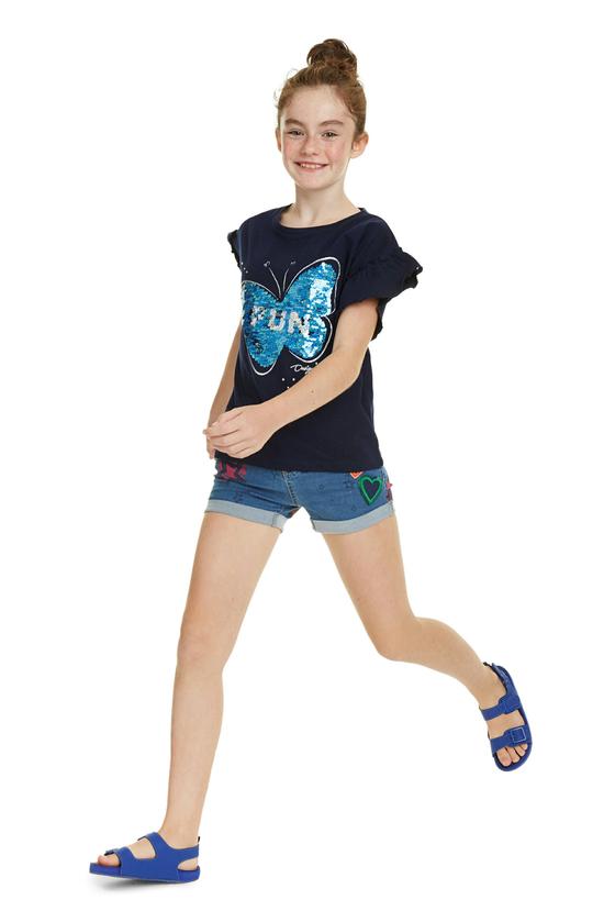 T-Shirt "Butterfly" mit Wendepailletten und Glitzersteinen