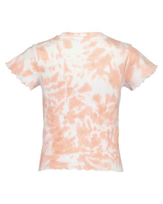 T-Shirt in Rippenstrickqualität, Baumwolle, apricot