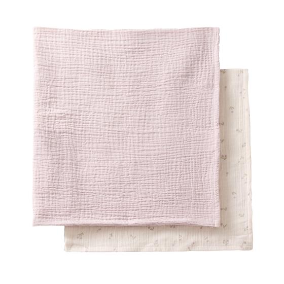 People wear Organic Mulltuch 2er Pack Rosa Mix 
