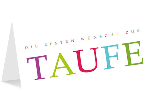 Kleine Klappkarte "Die besten Wünsche zur Taufe"