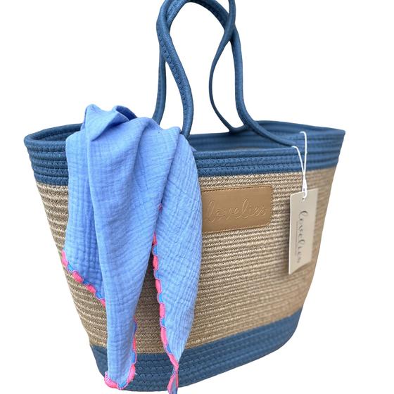 LOVELIES Sommertasche Shopper marine blau