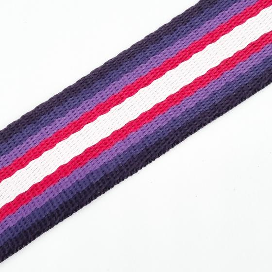 Gurtband Colorful Stripes 40mm - schwarz lla bordeaux
