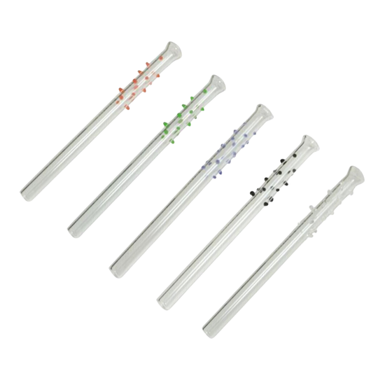 Ziehröhrchen, Glas, Noppen, Farbig