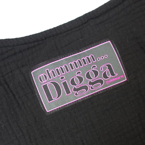 goldmarie Musselini Top OHMMM DIGGA pink Label - schwarz