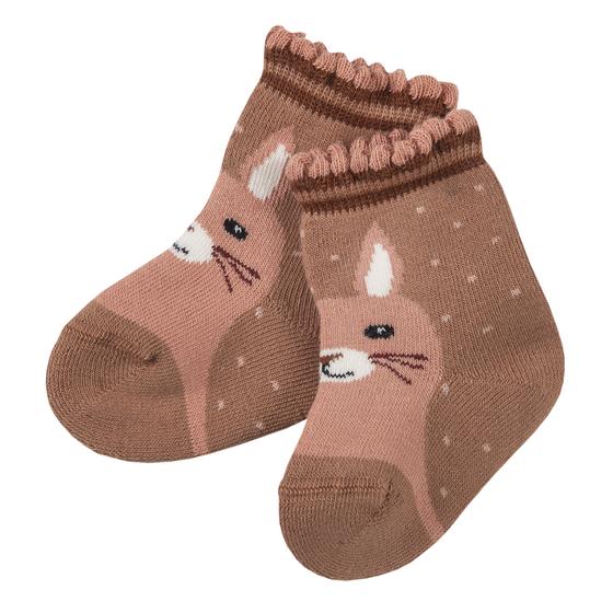 People wear Organic Frottée Socken Hase Zimt