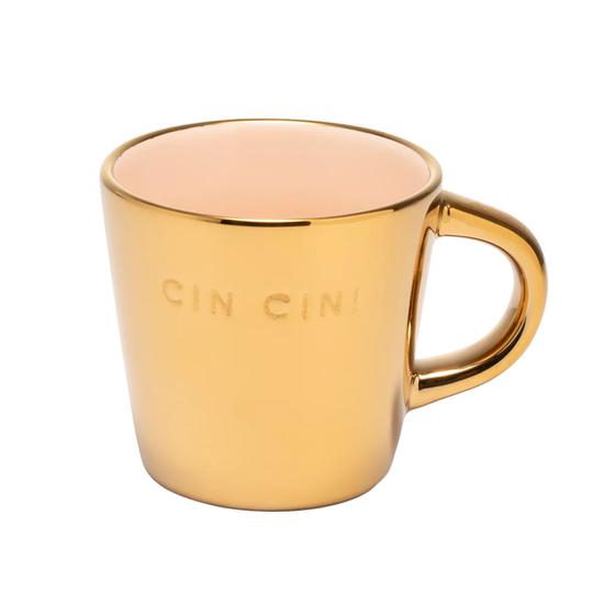 VONDELS Keramik Espresso Tasse CIN CIN - gold - 80ml - 2er Set