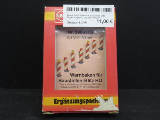 Busch 5908 Blinkende Warnbarken Baustellen-Blitz Ergänzungspackung Spur H0 OVP
