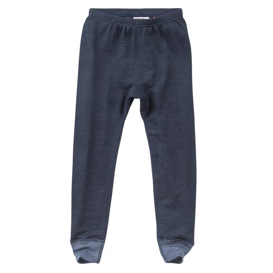 People wear Organic Wolle Seide Leggings Dunkelblau