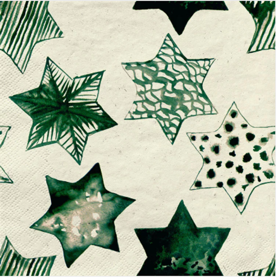 Serviette | Papier-/ Cocktailserviette festive stars