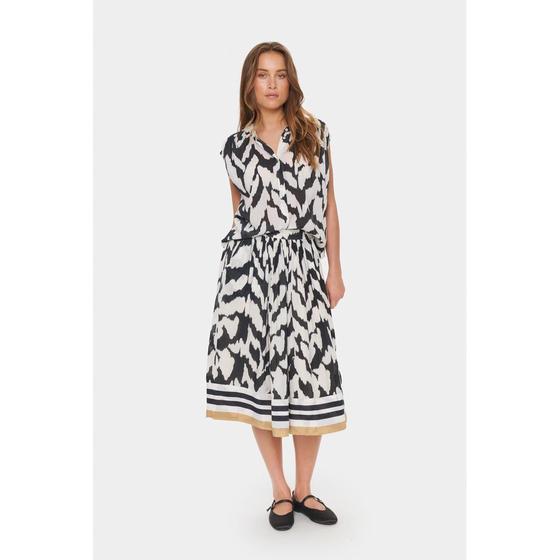 SAINT TROPEZ Blusen Top KelsieSZ 30514026 - gemustert - schwarz-weiß 