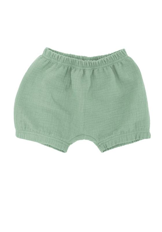 Kurze Musselin-Hose, Biobaumwolle, GOTS-zertifiziert, mineral