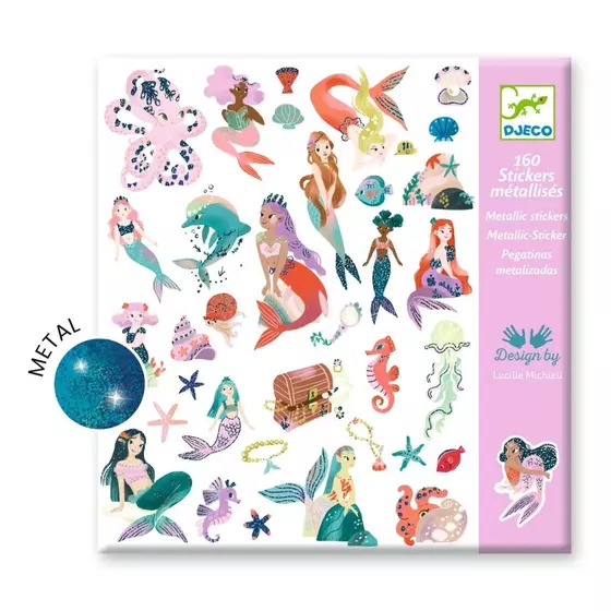 Djeco Glitzer Sticker Meerjungfrauen