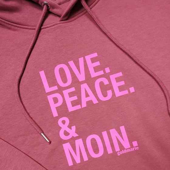 goldmarie Hoodie Short LOVE PEACE MOIN - pastellrot-pink 