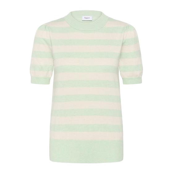 SAINT TROPEZ MilaSZ SS Striped Pullover 30513931 - beige-mint