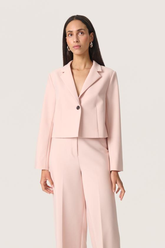 SOAKED IN LUXURY Cropped Blazer SLCorinne 30407631- puder