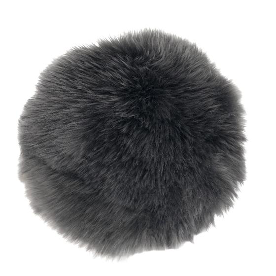Sitzkissen Lammfell, rund, anthrazit