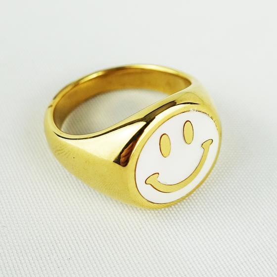 goldmarie Ring SMILE Stahl - vergoldet