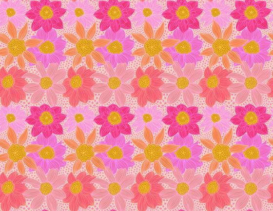 Jumpstart Floral Stars Stripes pink