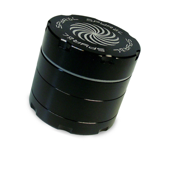 Grinder, Spyräl, Aluminium, Sieb, 40mm, Schwarz