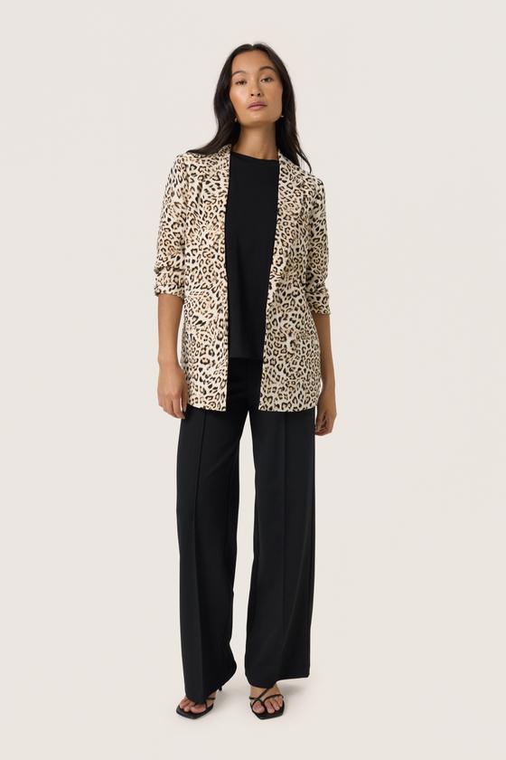 SOAKED Blazer SLShirley Leo-Muster 30405041 - creme-camel