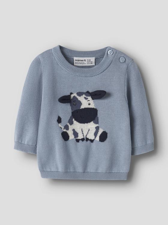 Name It Strick Pullover Kuh Ashley Blue
