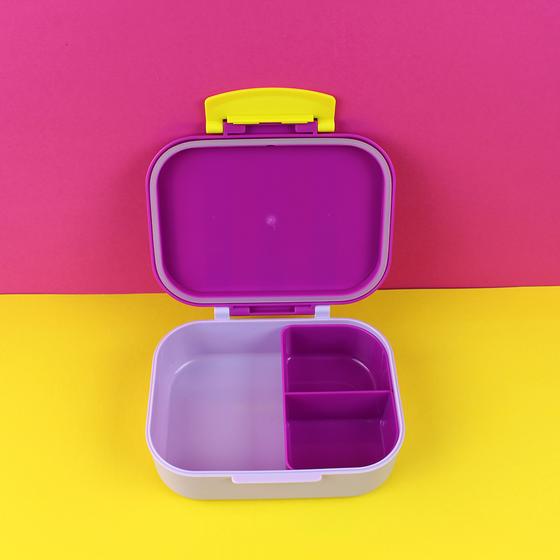 ava&yves Brotdose Lunchbox Stripes Violett Rot-Flieder