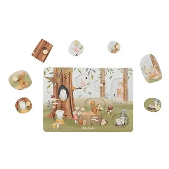 Little Dutch Sound-Greif-Puzzle Holz Forest Friends