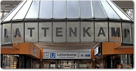 U-Bahn Hamburg Kühlschrankmagnet S-Bahnhof Lattenkamp Ubahnstations schild von außen tom bäcker, Geschenkidee, 