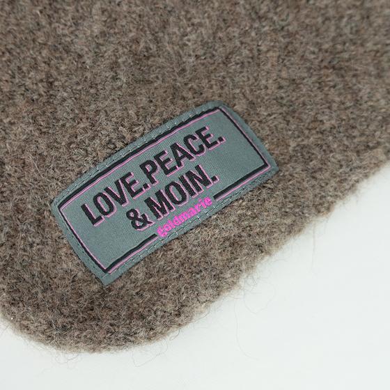 goldmarie Dreieckschal LOVE PEACE MOIN Gray Label - braun 