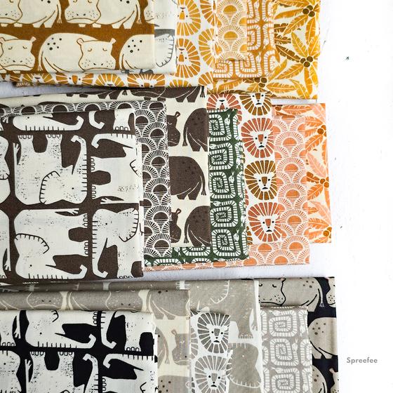 Stoff Elephant grau Rising Sun Loes van Oosten