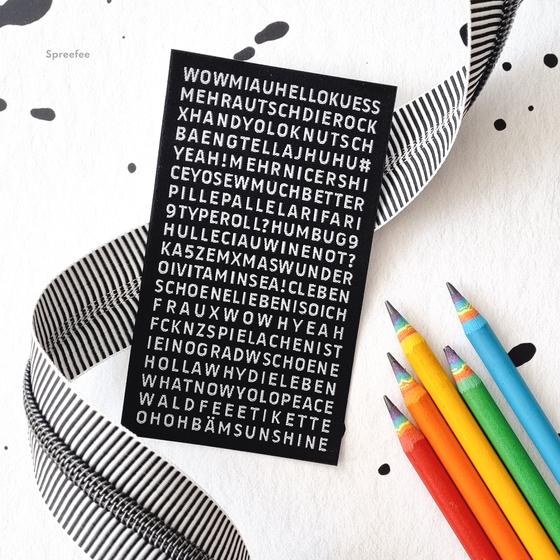 MehrEtikette Patch Buchstabensalat