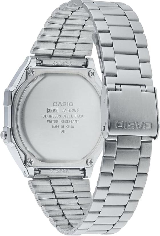 Casio Uhr gross A168WER-2AEF Edelstahl silber blau aqua