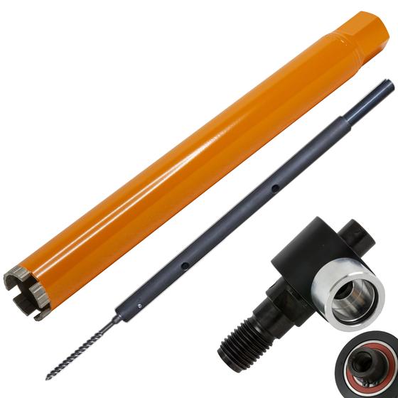 Diamant Trocken-Nass-Bohrkrone <br> Ø 42 mm - 202 mm <br> Nutzlänge 400 mm <br> inkl. Staubabsaugung M18 / 1 ¼" & Zentrierstange