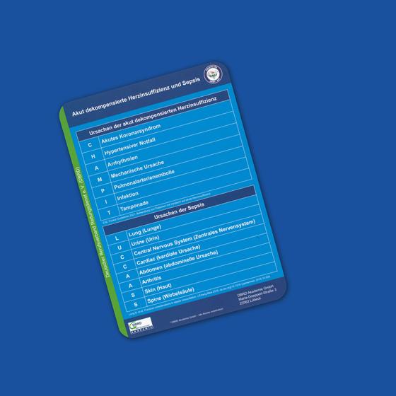 Taschenkarte GEMS - Delir und palliative Situation/ akut dekomp. Herzinsuff und Sepsis, beide Seiten