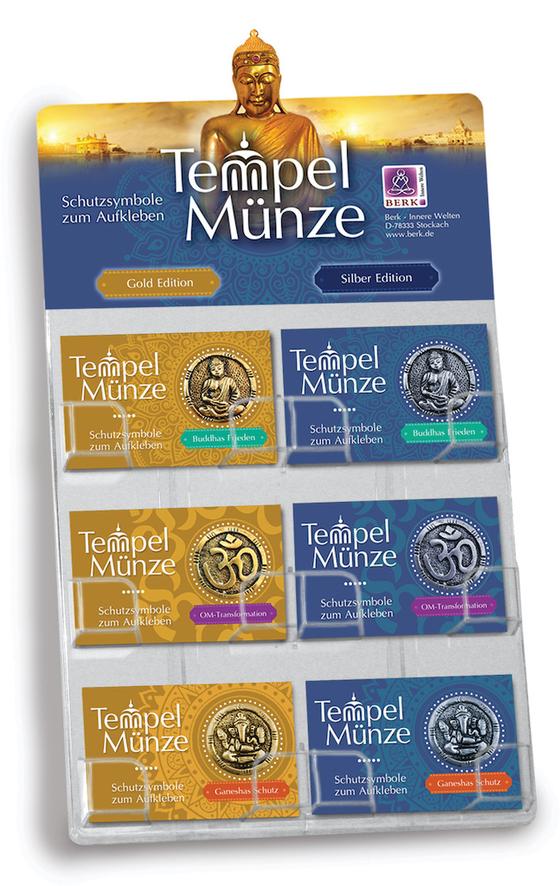 Tempelmünze Buddha versilbert, ø 30 mm Webinar