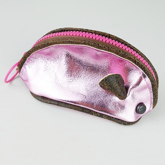 goldmarie Mini Bag MAUS Lederreste recycelt - rosa metallic 