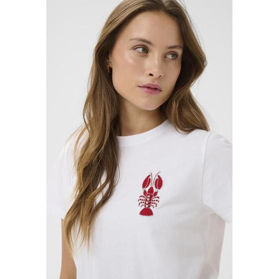 SAINT TROPEZ T-Shirt mit Hummer Stickerei ReannaSZ 30515235 - weiß-rot
